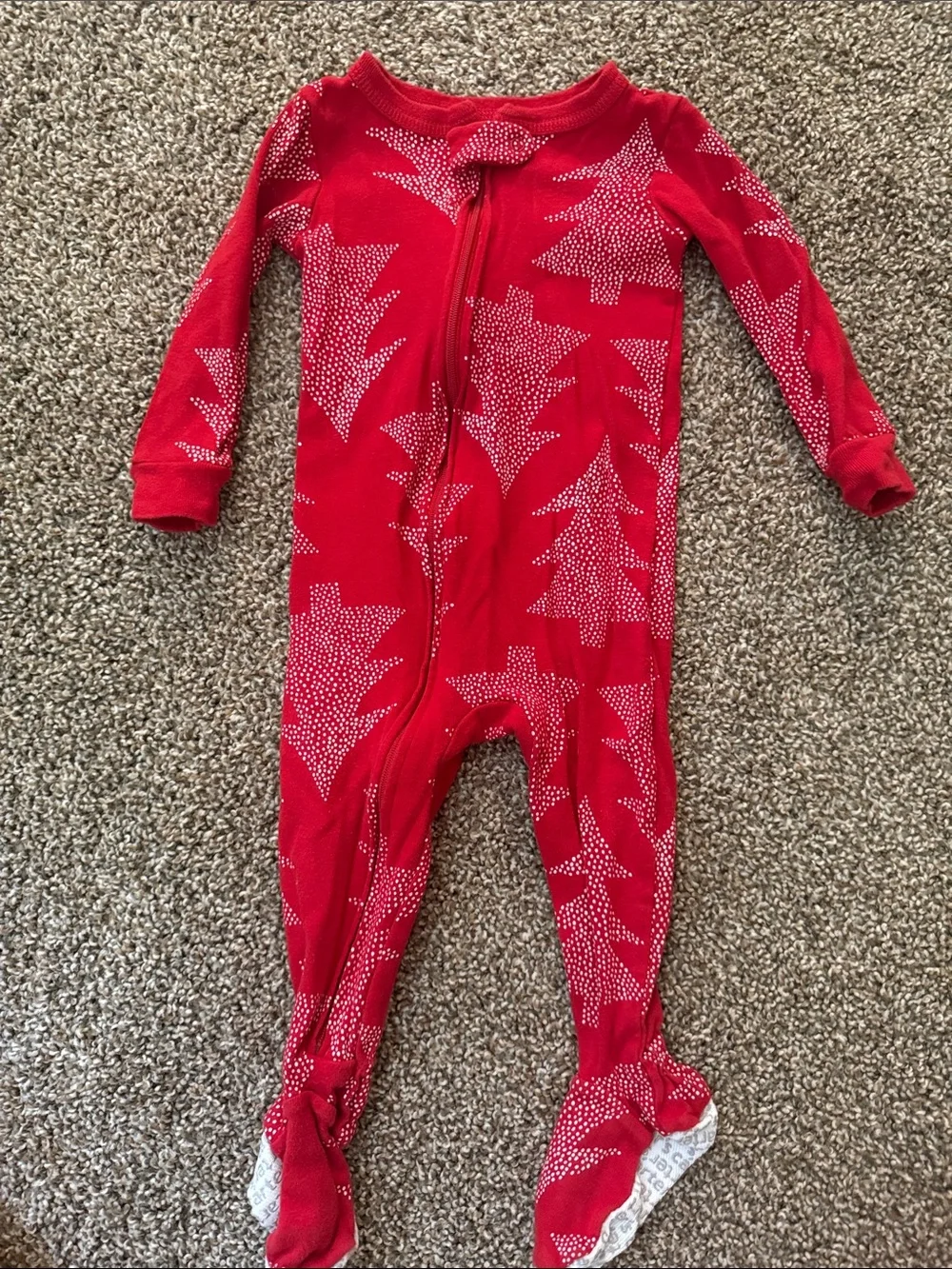 Carters christmas One-Piece Footed Pajama with Tree Print